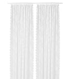 IKEA Alvine Spets Curtain Set 2 White, Kunstfaser, Weiß, 300 x 145 cm, 2-Einheiten