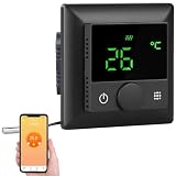 revolt Raum-Thermostat: WLAN-Fußbodenheizungs-Thermostat mit Sprachsteuerung und App, schwarz (Fußbodenheizung-Thermostat Aufputz, Wandthermostat Heizung WLAN, Heizkörper)