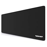TECKNET Mauspad XXL Speed Gaming, 900x400 mm Schreibtischunterlage Schwarz, Gamer Mouse Pad, Wasserdicht mousepad, Spezielle Oberfläche Verbessert Präzision und Geschwindigkeit, rutschfeste Gummib