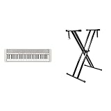 Casio Casiotone Piano CT-S1WE Keyboard White & RockJam doppelstrebiger verstellbarer Keyboardständer mit Sicherungslaschen