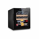 Lacor - 69700 - Weinkühler 12 Flaschen, Weinkühlschrank, Kühlschrank mit Kompressor, Temperaturverstellbar, Abnehmbare Regale, leise, Antivibrationssystem, Edelstahl, 44x47x53 cm