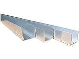 Aluminium U-Profil Aluprofil Alu U-Schiene Aluminiumprofil U-Leiste blank (Größe: 10x10x10x2 mm | Länge: 1.000 mm +/- 5 mm)