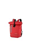 Travelite BASICS rucksack aus wasserfestem Material, Schulrucksack aus Polyester mit Reflektoren + Roll-Up Verschluss, 400g, 48 cm, 19 Liter, Rot (Red)