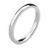 Zakk Ring Damen Herren 2mm 4mm 6mm Titan Poliert Schmal Ringe Verlobungsringe Ehering Hochzeitsringe (Silber-2mm, 57 (18.1))