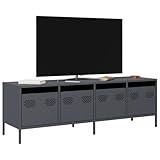 Somanki TV-Schrank Anthrazit 135x39x43,5 cm Kaltgewalzter Stahl, TV Lowboard, Fernsehschrank, Fernsehtisch, Fernseher Schrank, TV Sideboard, TV Board, TV Cabinet, TV Bank, TV Kommode - 851306