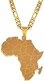 TTDAltd Hip Hop Style Afrika Karte Anhänger Halsketten Gold Farbe Schmuck Für Frauen Männer Afrikanische Karten Schmuck Geschenke