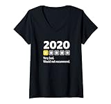 Damen 2020 Sehr schlecht würde es nicht empfehlen... Lustige Ein-Sterne-Bewertung T-Shirt mit V-Ausschnitt
