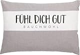 Herbalind 'Fühl Dich gut' Bauchwohlkissen grau/weiß
