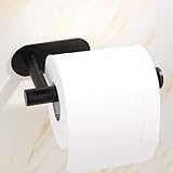 Toilettenpapierhalter ohne Bohren, klopapierhalter Schwarz Matt, Klorollenhalter Selbstklebend für Badezimmer (Schwarz)