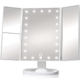 Retoo Kosmetikspiegel LED 2X 3X Vergrößerung Schminkspiegel mit Touchschalter, LED Makeup Mirror, 180° Drehbar, Helligkeit, Spiegel mit natürlichem LED Licht, Kosmetik Spiegel Beleuchtung, Schwenkbar