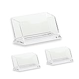 PaJaDa Tischprospekthalter 1/3 A4 Prospektständer Prospektständer Prospektständer transparent Plexiglas mit Tischplatte und Loch zur Wandbefestigung