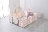 Bamitus - Klappbarer Laufstall für Babys mit Korb und Teppich, Laufgitter aus Kunststoff, Sicherheitsgitter, Laufstall (Rosa Raum, 160 x 200 cm)