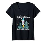 Damen Gutsy Women - Erkunde das Universum T-Shirt mit V-Ausschnitt