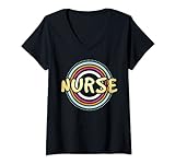 Damen Nurse Rainbow Nursing Care Profession Health Recover Medical T-Shirt mit V-Ausschnitt