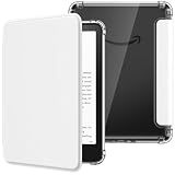 MoKo Hülle für All-New 7' Kindle Paperwhite 12. Gen 2024 & Kindle Colorsoft Signature Edition, Ultraklar Weich Transparent TPU Rückseite Leicht Schutzhülle mit Auto Schlaf/Aufwach, Weiß