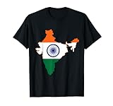 Flagge Karte von Indien T-Shirt
