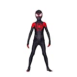 Miles Morales Spider-Man, Maske, Cosplay-Kostüme, Performance-Jumpsuit, Zentai, 3D-Druck, Superhelden-Strumpfhose, Einteiler für Kinder und Erwachsene, Größe XS/100