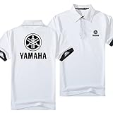 Woakzhe Herren Polo T-Shirts Kurzarm Yam-a_ha Casual Outdoor Trainingsanzug Baumwolle Tee (White1,S)