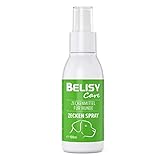BELISY Zeckenspray für Hunde - 100 ml - Zeckenschutz mit Geraniol, Neemblatt Extrakt & Lorbeerblattöl - Zeckenmittel - Spray gegen Zecken, Flöhe, Grasmilben, Milben & Insekten