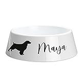 Geschenke 24 Hundenapf personalisiert Silhouette: Futternapf Hund Bedruckt mit Namen und Silhouette, Fressnapf - Hundebesitzer, Hund Geschenk (Schwarz, 18 cm)