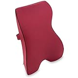 Vitabo Rückenkissen mit Memory-Funktion – ergonomisches Lendenkissen I Lordosenstütze Rückenstütze für Büro Auto (Rot)