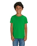Hochwertiges Kinder T-Shirt aus 100% Bio-Baumwolle für Mädchen und Jungen. Eignet sich hervorragend zum bedrucken. (z.B.: mit Transfer-folien/Textilfolien), Size:110/116, Color:Fresh Green