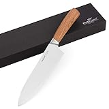 makami Kona Chefmesser - scharfes Kochmesser mit Griff aus edlem Palisanderholz in Geschenkverpackung. Küchenmesser mit 20 cm Klingenlänge