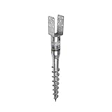 GRUNDLINE - Einschraub Bodenhülsen Pfostenträger Stützenfuß, aus Stahl, zum einschlagen - PWU, 120x865x1,8 mm - Feuerverzinkung - für Zäune, Unterstände, Carports, Pergolen, Gartenlaub