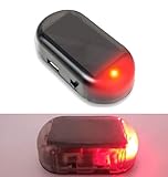 Alarmanlage Auto,Solar Power Dummy Auto Alarm LED Licht Simulieren Nachahmung Warnung Anti Diebstahl Blinklampe Auto Alarmanlage Diebstahlsicherung für Auto Sicherheitssystem, Rot