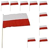 Sonia Originelli 10er Set Fahne Flagge Winkfahne Polen Poland Polska Handfahne EM WM