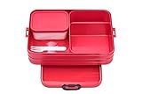 Mepal Bento-Lunchbox Take A Break Nordic red large – Brotdose mit Fächern, geeignet für bis zu 8 Butterbrote, abs, 1500 ml