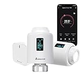 SALCAR Smartes Heizkörperthermostat-Set Kompatibel Amazon Alexa & Google Assistant Programmierbarem Thermostat mit OLED-Display Tuya ZigBee Smartes Heizkörper