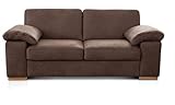 Cavadore 3-Sitzer Sofa Ventere / 3er Couch in Wildlederoptik / 200 x 86 x 100 cm (BxHxT) / Braun