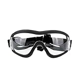 TFDB Hundebrille, Augenschutzbrille, Anti-UV, Winddicht, Wasserdicht, Mit Verstellbaren Trägern, Anti Fog Augenbrille, Für Mittelgroße Oder Große Hunde (transparent)