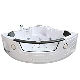 WHIRLPOOL BADEWANNE WHIRLPOOL RECHTECK 2 PERSONEN 140x140cm Doppelpumpe Heizung