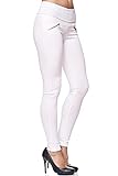 Elara Miss Anna Damen Stretch Hose Skinny Jegging Chunkyrayan A08-9 White 42 (XL)