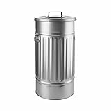 BUTLERS Retro-Mülltonne OSKAR - 40 Liter Metalltonne mit Tragegriffen & abnehmbarem Deckel - Ideal als Mülleimer, Futtertonne, Wäschetonne