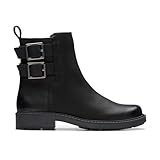 Clarks Damen Orinoco2 Bay Mode-Stiefel, Schwarzes Leder, 41 EU