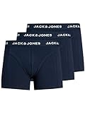 JACK & JONES Herren JACANTHONY Trunks 3 Pack Boxershorts, Blau (Blue Nights Detail: Blue Night-Blue Night), X-Large (Herstellergröße: XL) (3er Pack)