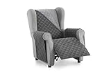 Textilhome - Sesselschoner Relax MALU, 1 Sitzer - Reversibel gepolsterter Sofaschutz. Farbe Grau