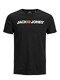 JACK & JONES Herren Rundhals T-Shirt JJECORP Logo - Slim Fit Plussize XXL-8XL, Größe:4XL, Farbe:Black 12184987
