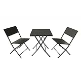 Dmora 3-teiliges klappbares Gartenset mit Tisch und 2 Stühlen, graue Farbe, Tisch: cm45 x 57 x H81, Stühle: cm 58 x 58 x H70