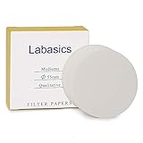 Labasics Qualitatives Filterpapier Rund, Cellulose Filterpapier mit 55mm Durchmesser und Einer Filtrationsgeschwindigkeit von 20 Mikron, Packung mit 100 Stück