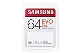 Samsung EVO Plus 64GB SDXC UHS-I U1 100MB/s Full HD Speicherkarte (MB-SC64H/EU)