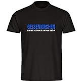 T-Shirt Gelsenkirchen - Liebe kennt Keine Liga schwarz Herren Gr. S bis 5XL - Gelsenkirchen Gelsenkirchener Fußball Fanartikel, Größe:XXXXL