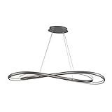 WOFI Smart Home Pendelleuchte, Kunststoff, 27 W, COLLIN, Nickel matt, 6480.02.64.8000