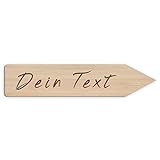Holzura Großes Holzschild für Hochzeit, Pfeil aus Holz mit Ihrem Text Personalisierbares Wegweiser-Schild mit Gravur