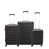 Wenger Hartgepäck Koffer-Set 3-teilig | Reise-Trolleys aus hochwertigem, robustem ABS Material | für Damen und Herren | 4 Rollen & Teleskopgriff | Amplar S