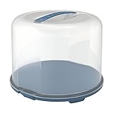 Rotho Fresh Tortenglocke XL, lebensmittelechter Kunststoff (PP) BPA-frei, blau/transparent, (35,5 x 34,5 x 26 cm)