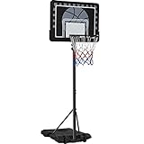 Yaheetech Basketballständer Höheverstellbare Basketballkörbe mit Rollen Tragbare Basketballanlage Standfuß mit Wasser oder Sand befüllbar Korbanlage für Indoor/Outdoor, 75,5 × 56,5 × 234-264 cm